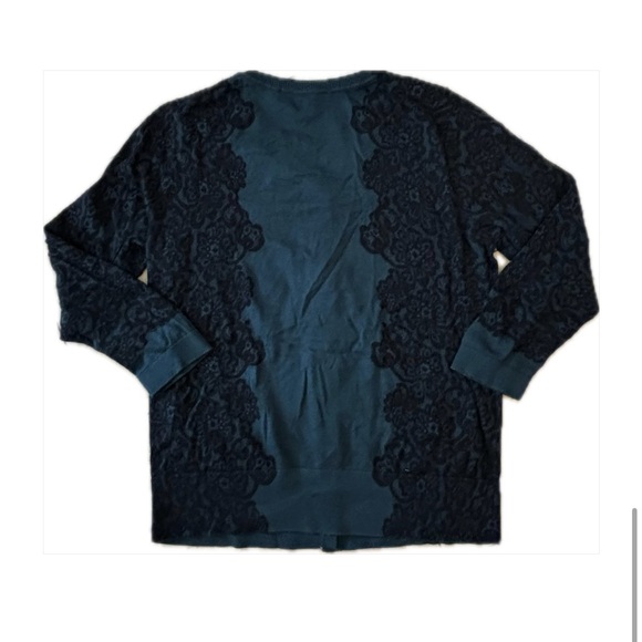 LOFT Lace Print Cardigan Sweater Size M - Picture 4 of 11